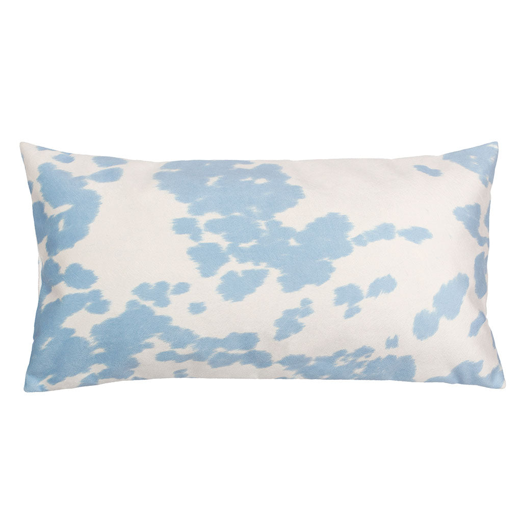 Bedroom inspiration and bedding decor | The Light Blue Cowhide Throw Pillows | Crane and Canopy