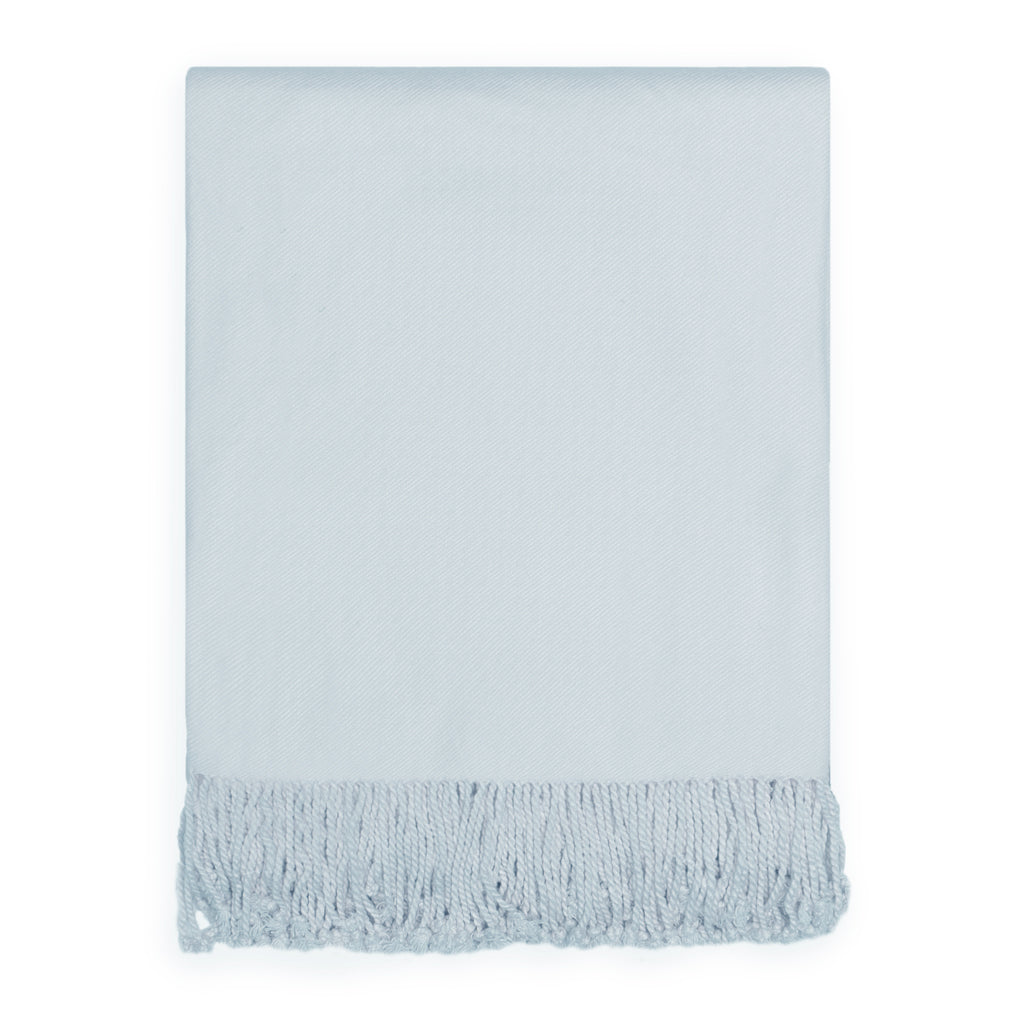 Bedroom inspiration and bedding decor | The Light Blue Fringed Throw Blanket Duvet Cover | Crane and Canopy