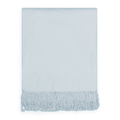 The Light Blue Fringed Throw Blanket