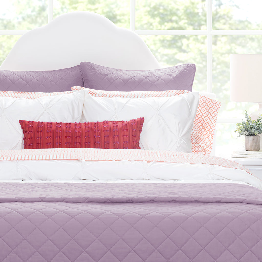 Bedroom inspiration and bedding decor | Lilac Diamond Quilt Sham Pair Duvet Cover | Crane and Canopy