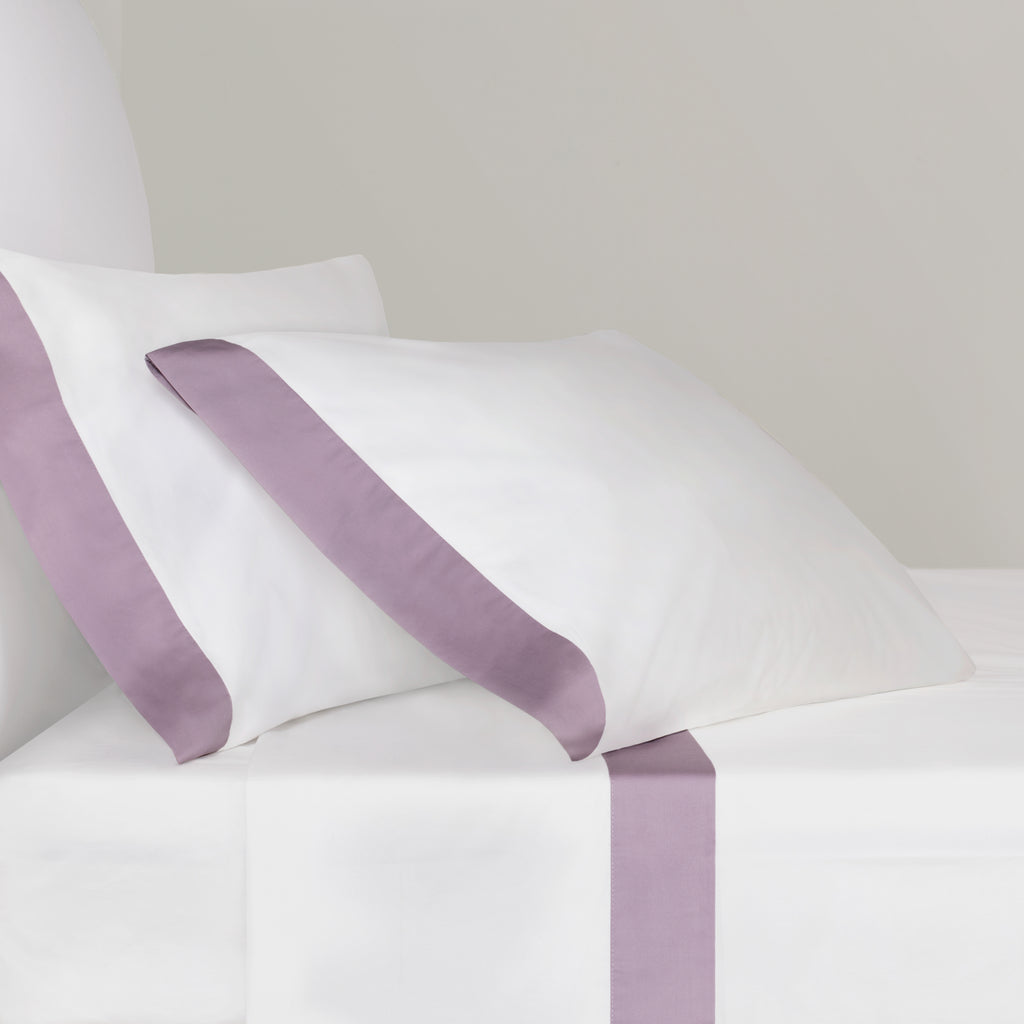 Bedroom inspiration and bedding decor | Lilac Purple Border Pillowcase Pair Duvet Cover | Crane and Canopy