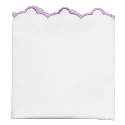 Lilac Purple Scalloped Embroidered Pillowcase Pair