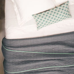 The Diamond Box-Stitch Charcoal Grey Quilt & Sham