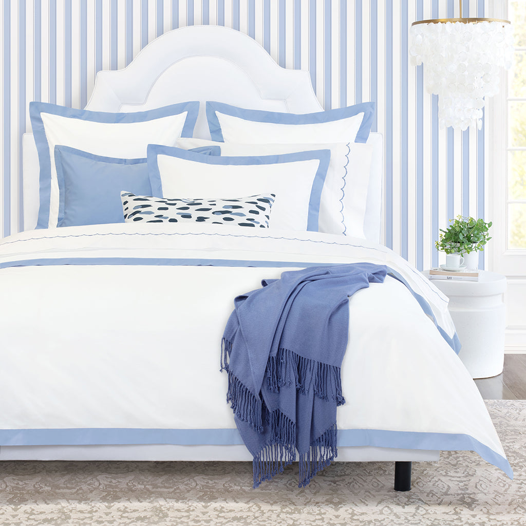 Bedroom inspiration and bedding decor | Cornflower Blue Linden Sham Pair Duvet Cover | Crane and Canopy