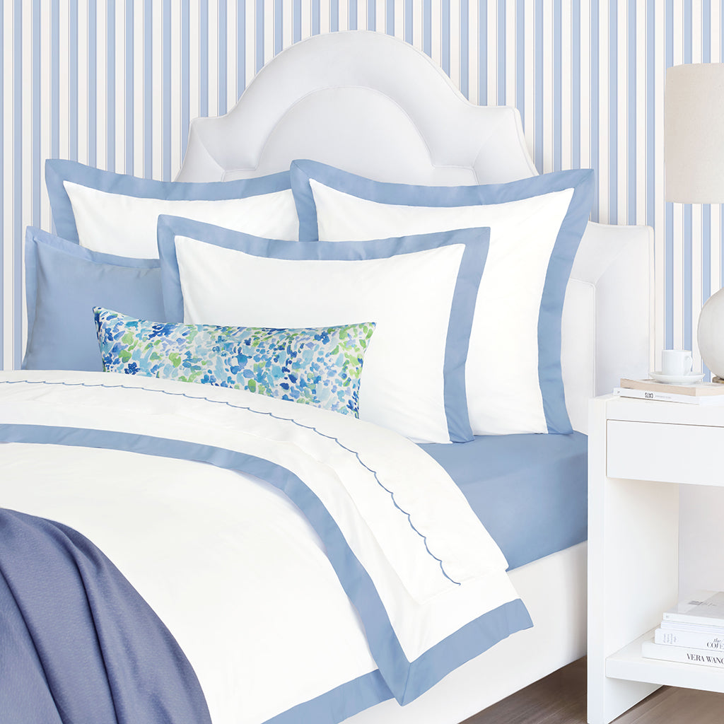 Bedroom inspiration and bedding decor | Cornflower Blue Linden Duvet Cover Duvet Cover | Crane and Canopy