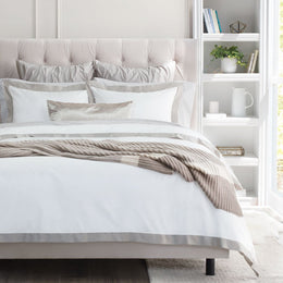Dove Grey Linden Border Euro Sham