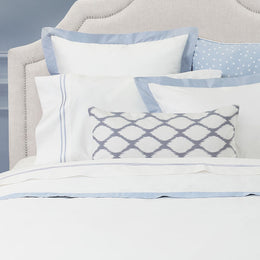 French Blue Linden Border Duvet Cover