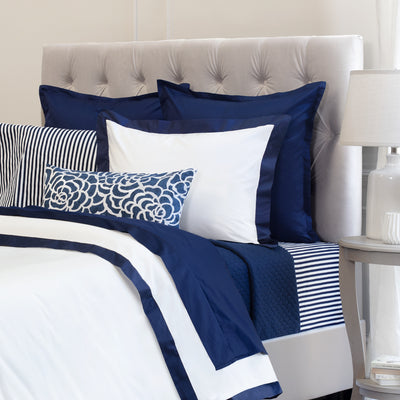 Navy Blue Linden Throw Pillow-12 x 24