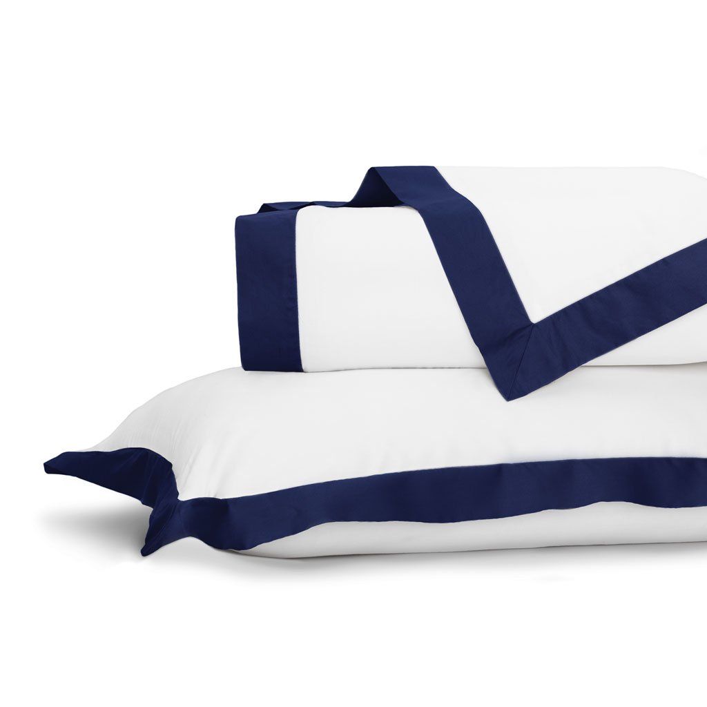 Navy Blue Linden Border Duvet Cover