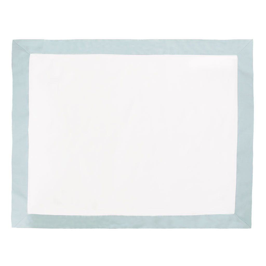 Porcelain Green Linden Border Sham Pair