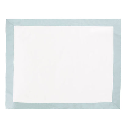 Porcelain Green Linden Border Sham Pair