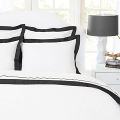 Bedroom inspiration and bedding decor | Black Linden Border Duvet Cover | Crane and Canopy