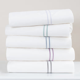 The Porcelain Green Lines Embroidered Sheet Set