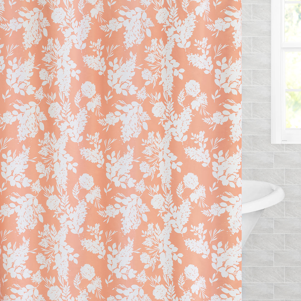 Bedroom inspiration and bedding decor | Madison Guava Shower Curtain Duvet Cover | Crane and Canopy