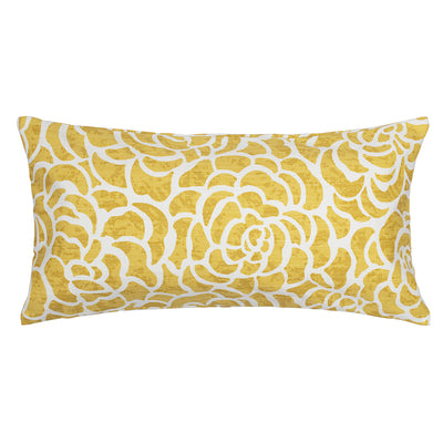 Marigold Peony Throw Pillow