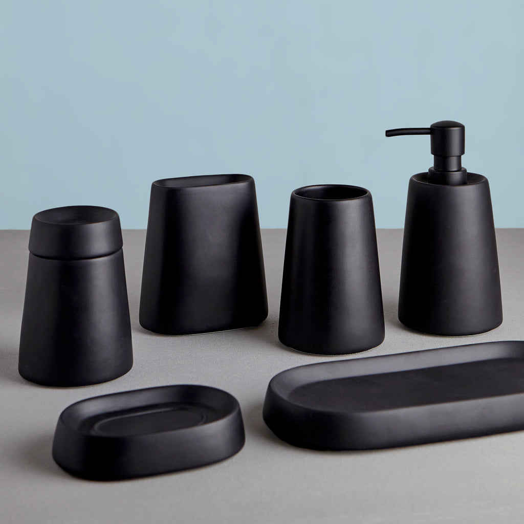 The Matte Black Ceramic Bath Accessories