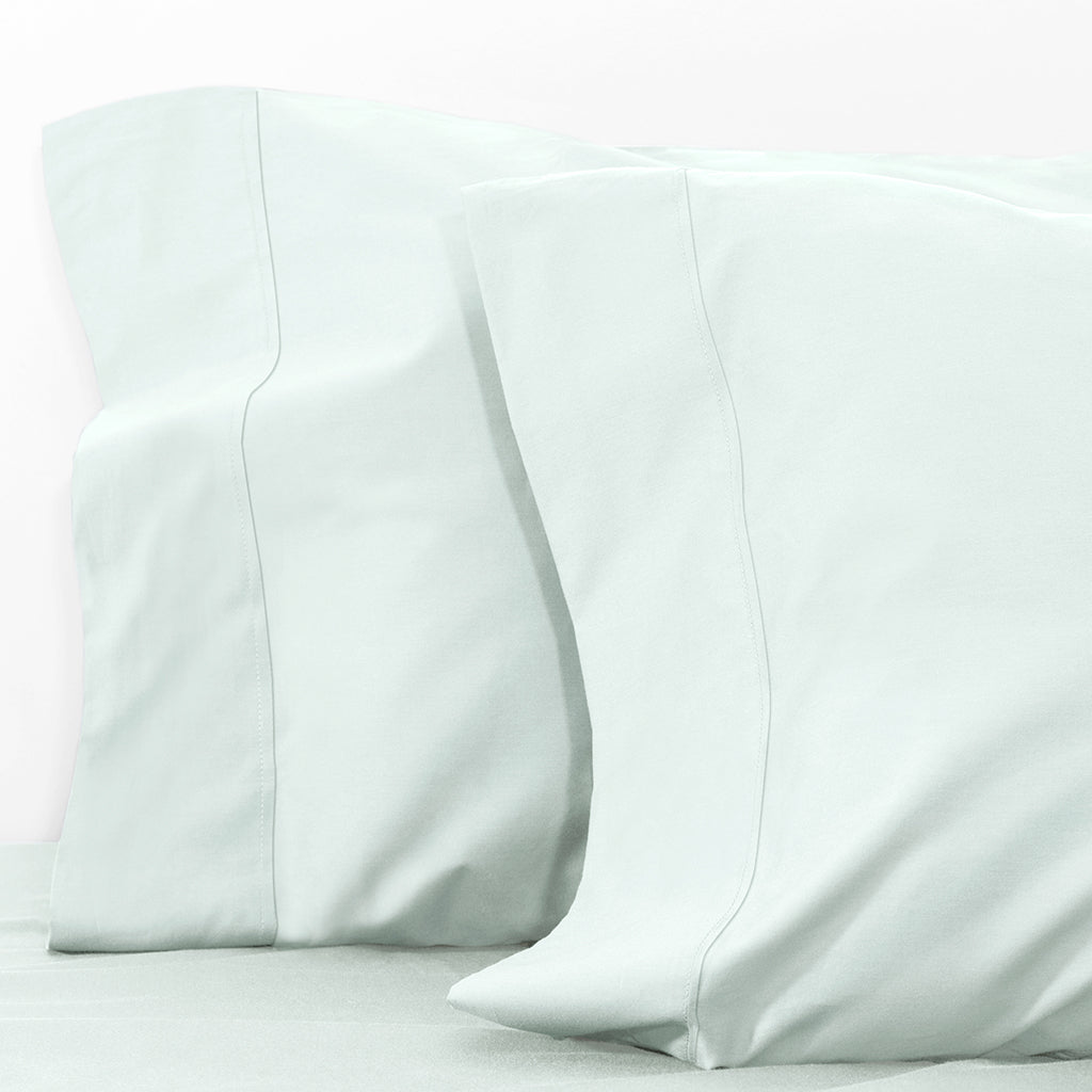 Bedroom inspiration and bedding decor | Mist Green 400 Thread Count Pillowcase Pair Pair Duvet Cover | Crane and Canopy