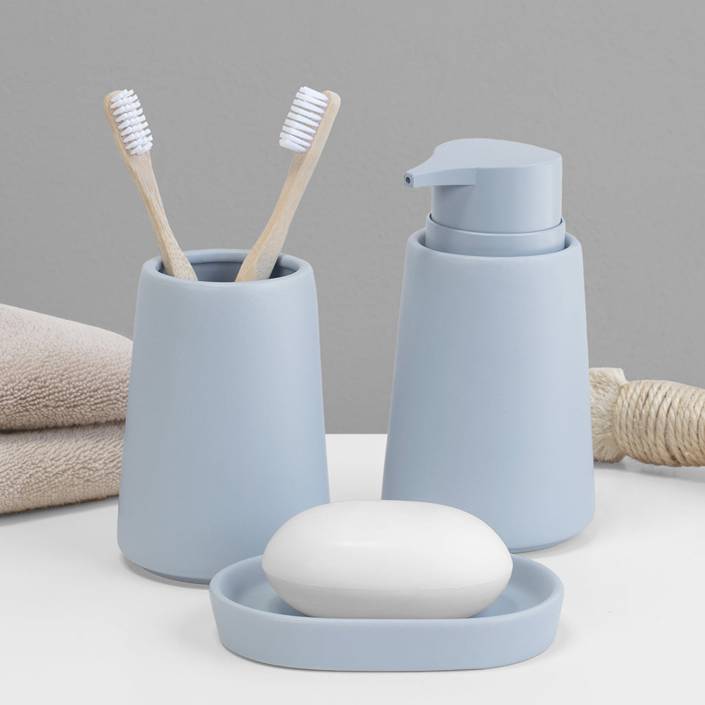 The Modern Matte Blue Ceramic Bath Accessories