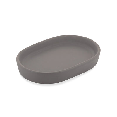 Modern Matte Dark Grey Ceramic Bath Accessories, Soap Dish