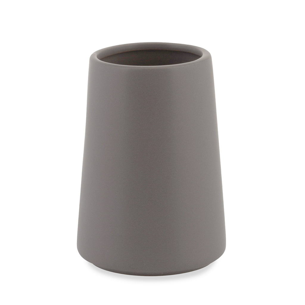 Bedroom inspiration and bedding decor | Modern Matte Dark Grey Ceramic Bath Accessories, Toothbrush Holder Duvet Cover | Crane and Canopy