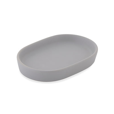 Modern Matte Light Grey Ceramic Bath Accessories, Soap Dish