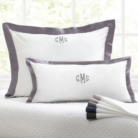 Dove Grey Linden Border Euro Sham Crane Canopy
