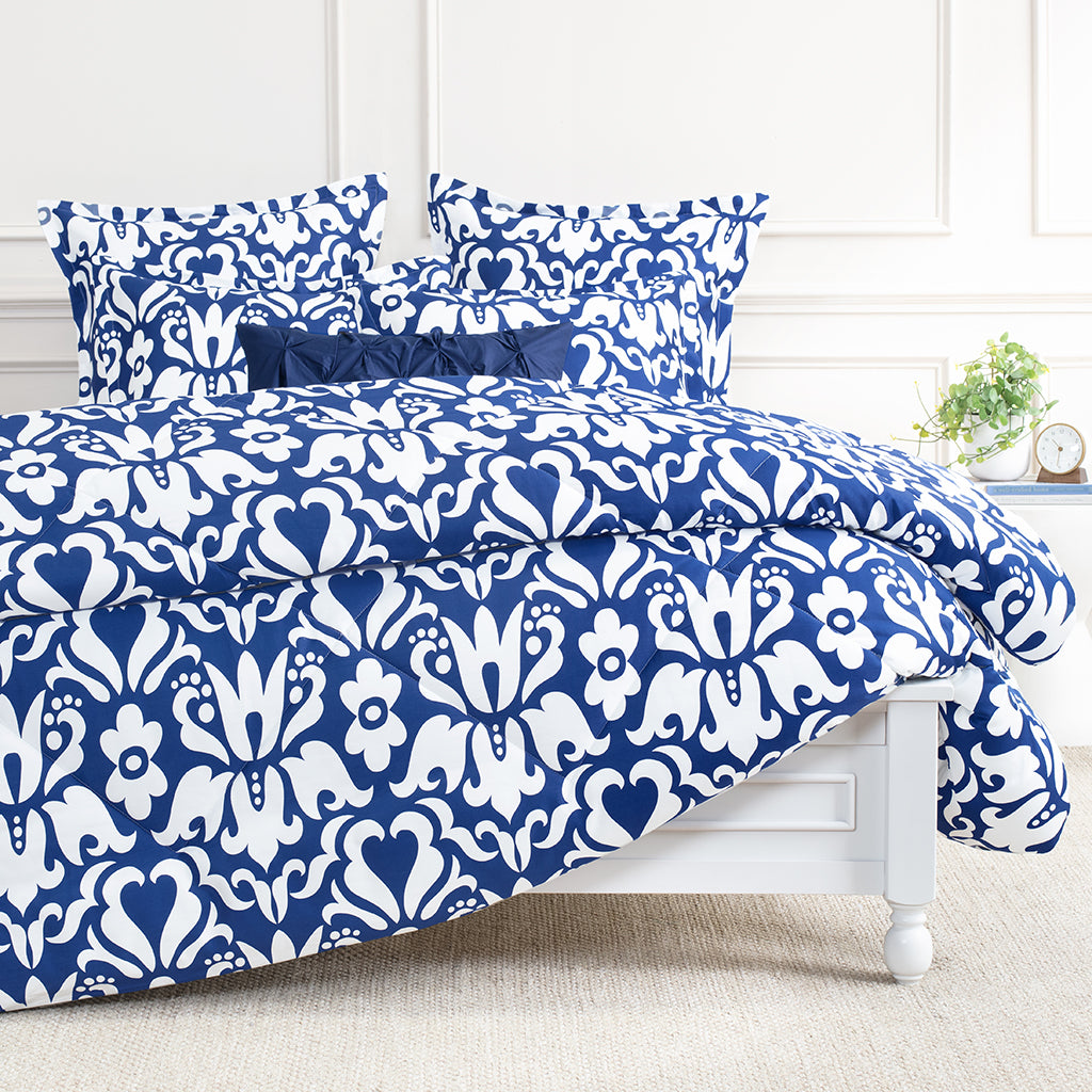 Bedroom inspiration and bedding decor | Montgomery Blue Comforter Duvet Cover | Crane and Canopy