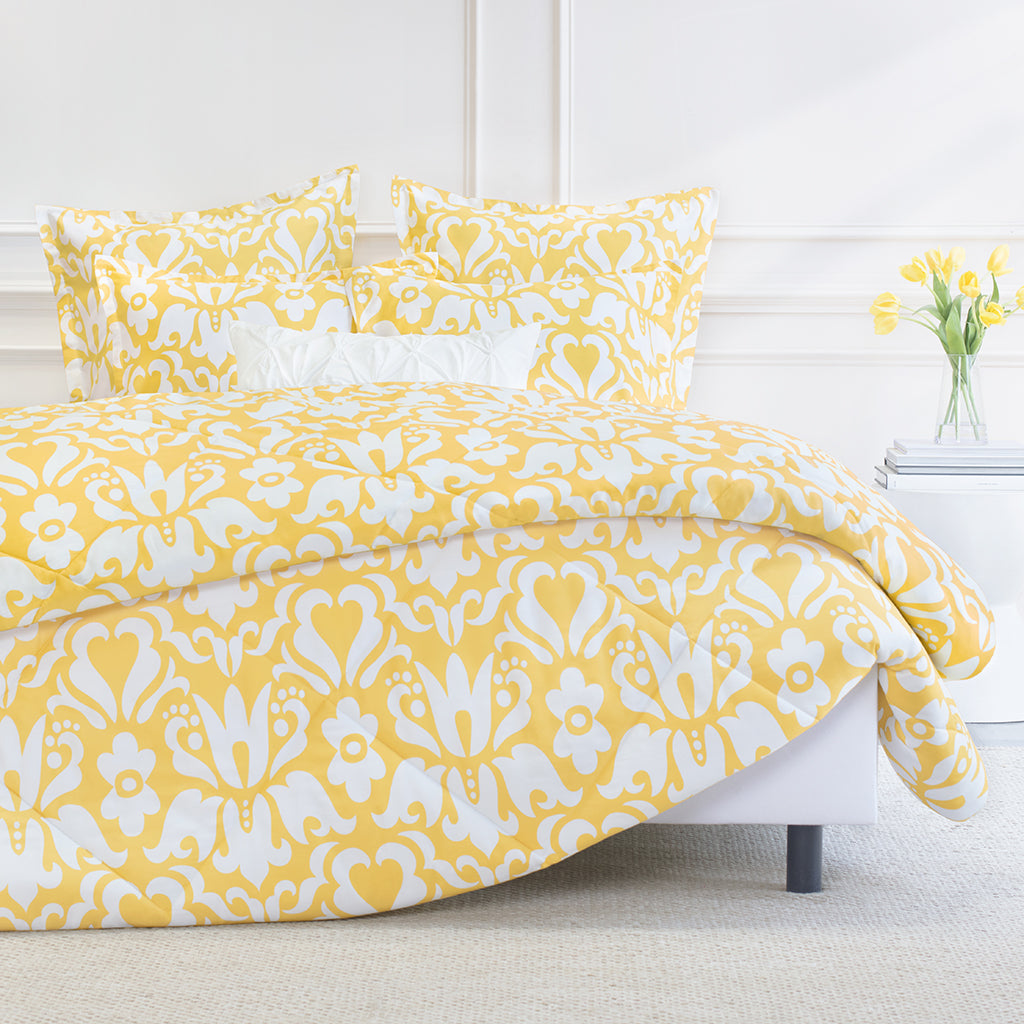 Bedroom inspiration and bedding decor | Montgomery Yellow Comforter Duvet Cover | Crane and Canopy
