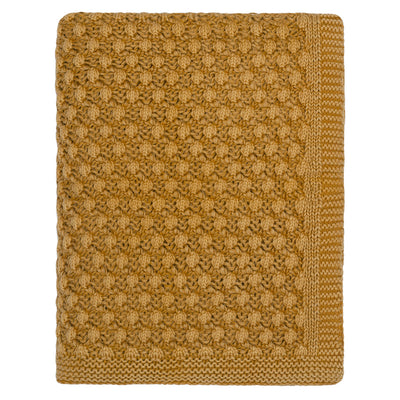 Mustard Bubble Knit Throw