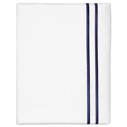 Navy Lines Embroidered Pillowcase Pair