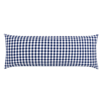 The Navy Blue Small Gingham Extra Long Throw Pillow