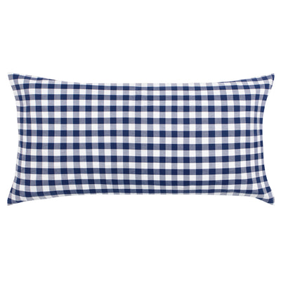 The Navy Blue Small Gingham Throw Pillow