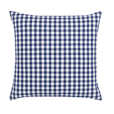 The Navy Blue Small Gingham Square Throw Pillow