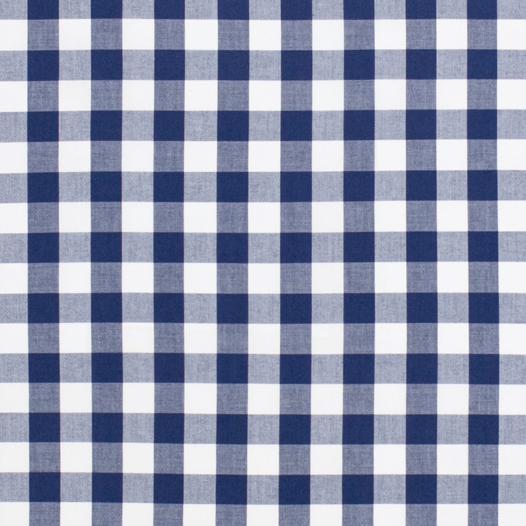 Navy Blue Small Gingham Flat Sheet