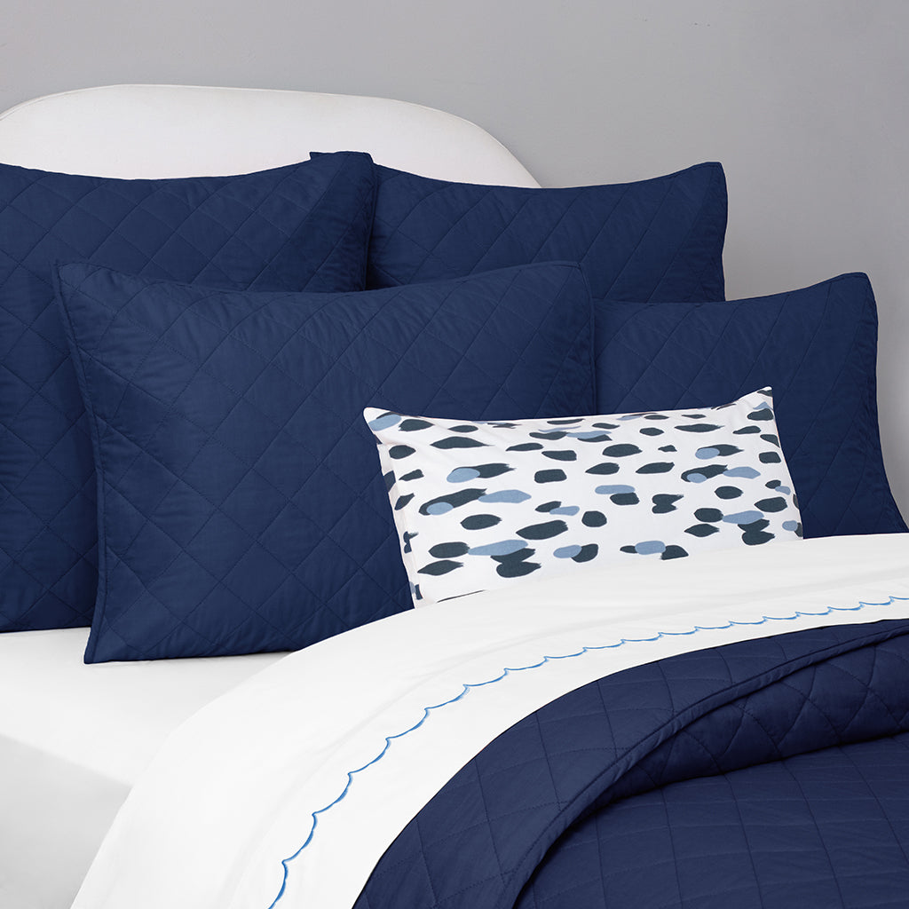 Navy and Dusk Blue Brushstrokes Throw Pillow