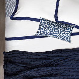 Navy Blue Linden Border Euro Sham