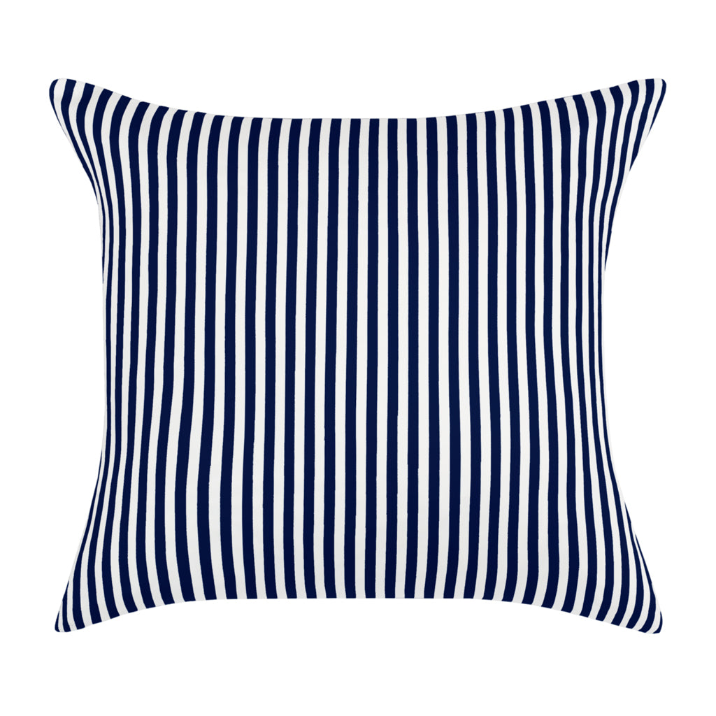 Bedroom inspiration and bedding decor | Navy Blue Striped Square Throw Pillow Duvet Cover | Crane and Canopy
