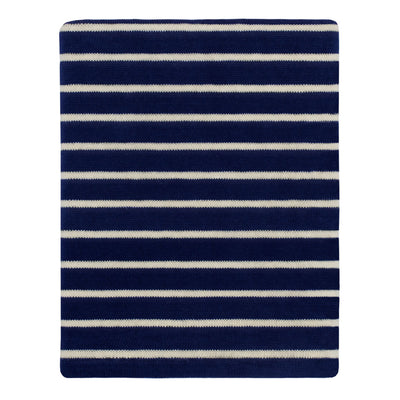 Navy Nautical Stripes Patterned Throw  