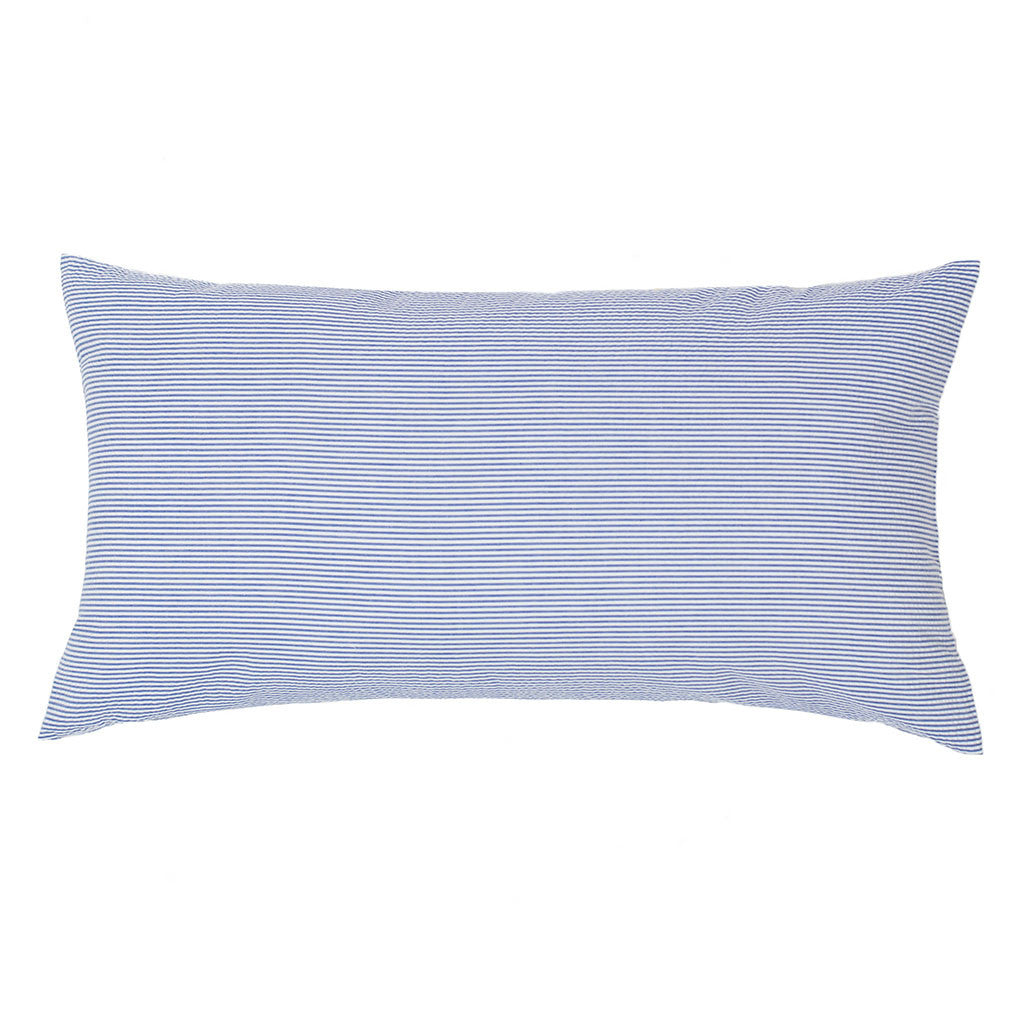 Bedroom inspiration and bedding decor | The Navy Blue Seersucker Throw Pillows | Crane and Canopy