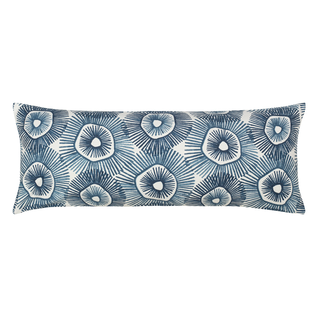 The Navy Sun Burst Extra Long Lumbar Throw Pillow