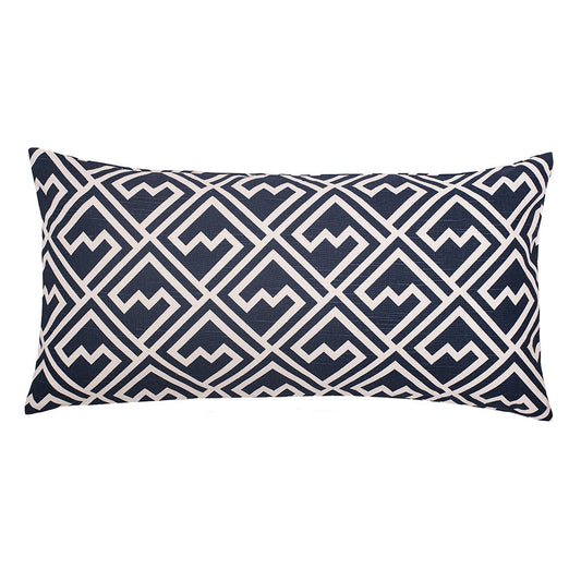 The Navy and White Zigzag Throw Pillow