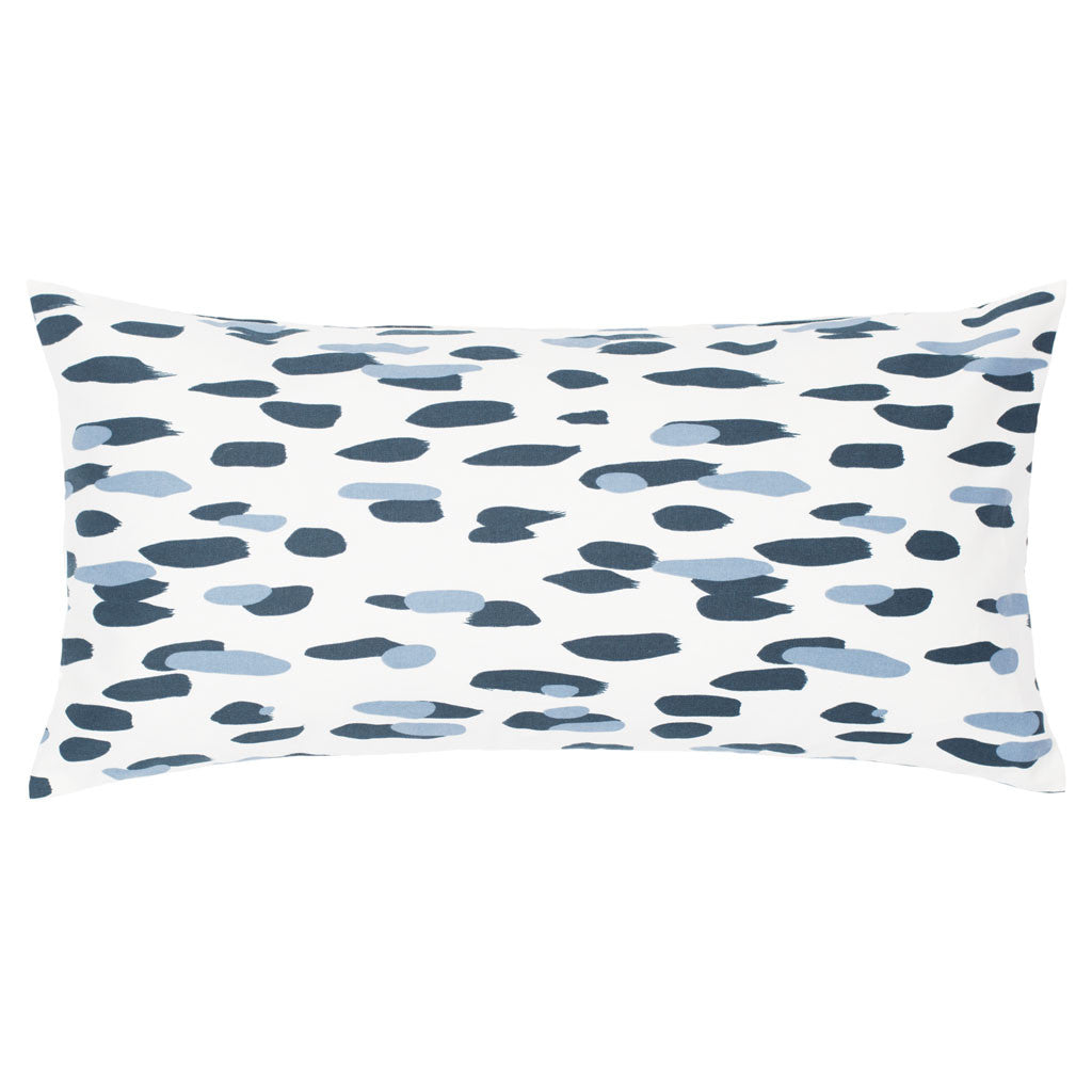 Bedroom inspiration and bedding decor | Navy and Dusk Blue Brushstrokes Throw Pillow Duvet Cover | Crane and Canopy