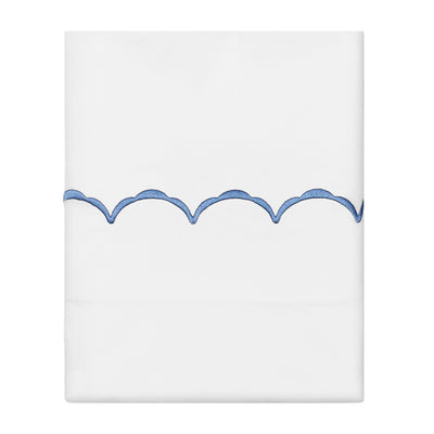 Capri Blue Wavelet Embroidered Pillowcase Pair