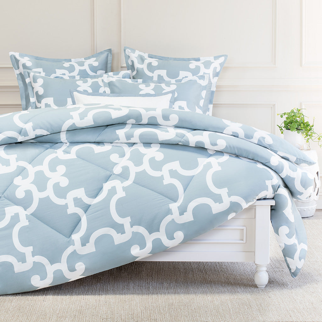 Bedroom inspiration and bedding decor | The Noe Blue Comforter Duvet Cover | Crane and Canopy