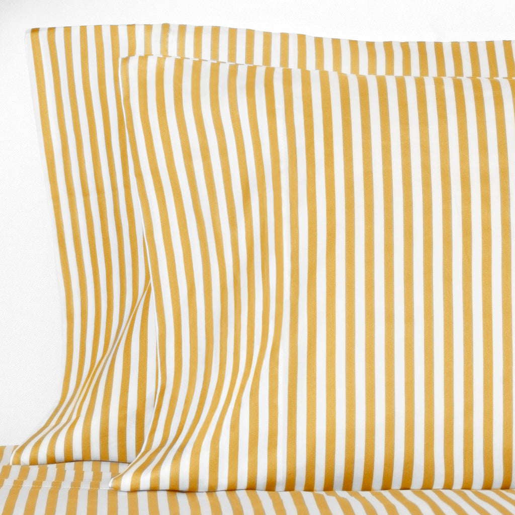 Bedroom inspiration and bedding decor | Ochre Striped Pillowcase Pair Duvet Cover | Crane and Canopy