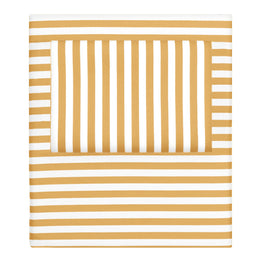 Ochre Striped Flat Sheet