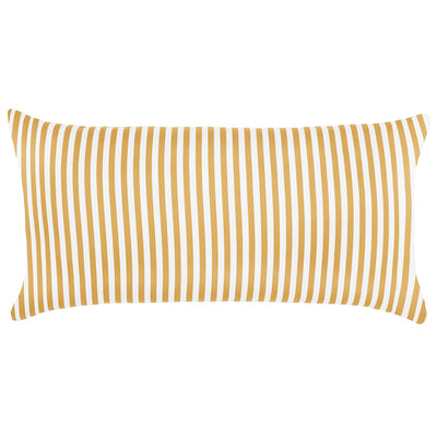 Ochre Striped Throw Pillow