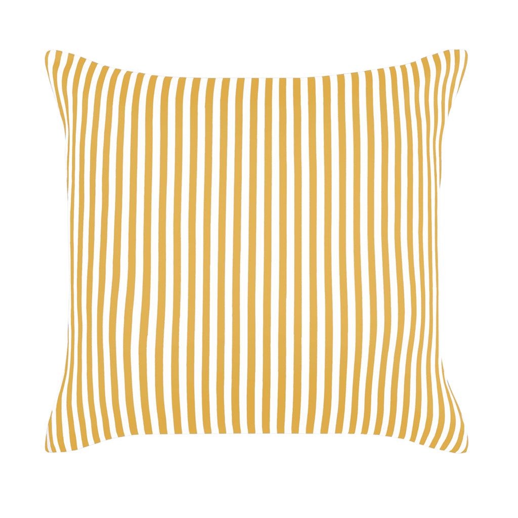 Bedroom inspiration and bedding decor | The Ochre Striped Square Throw Pillow Duvet Cover | Crane and Canopy