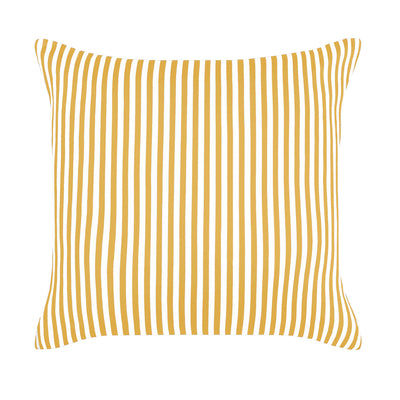 The Ochre Striped Square Throw Pillow