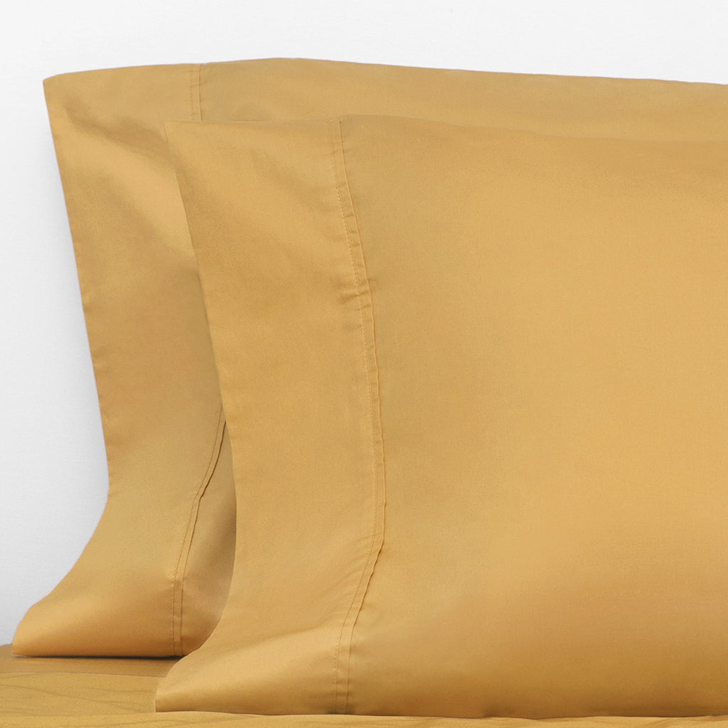 Bedroom inspiration and bedding decor | Ochre 400 Thread Count Pillowcase Pair Pair Duvet Cover | Crane and Canopy